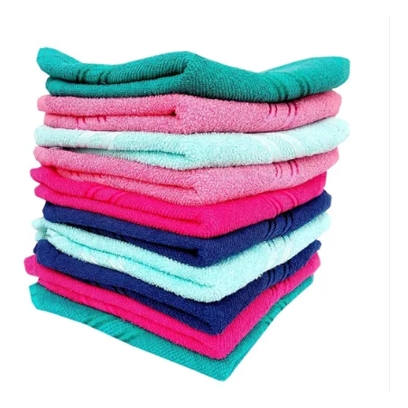 Cotton Plain High Absorbent Hand Towels (Multicolour, Size: 14X21 inch), Set of 4