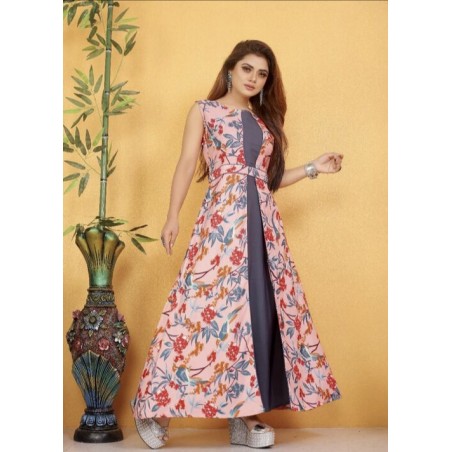 Floral print gown
