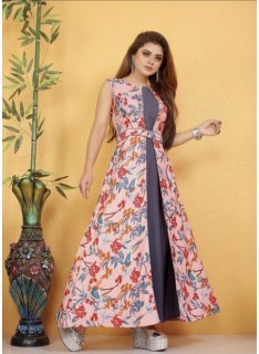 Floral print gown