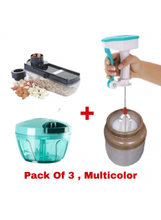 MultiPurpose Of Vegetable Chopper And Hand Blender And Dryfruit Slicer (Pack Of 3)