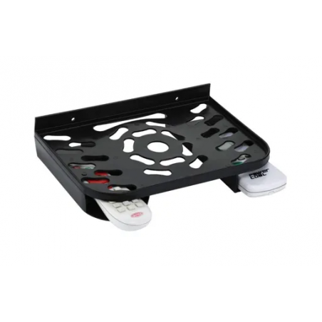 Unbreakable Plastic Set Top Box Stand with Dual Remote Holder (Black)
