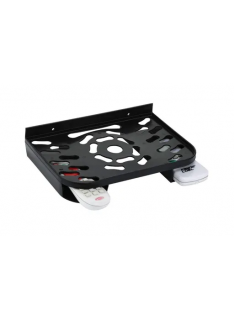 Unbreakable Plastic Set Top Box Stand with Dual Remote Holder (Black)