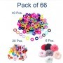Hair Rubber Band for Girls and Women Pack of 66 Pcs.