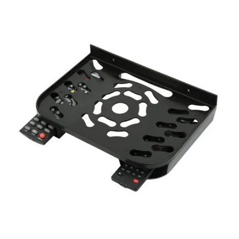 Unbreakable Plastic Set Top Box Stand with Dual Remote Holder (Black)