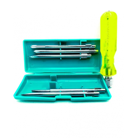 Screwdriver Set 5-Pieces With Neon Bulb Screwdriver Kit/Screwdriver Set For Home Use/For Multipurpose Application (Green)