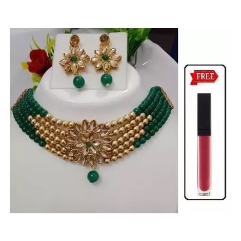 Jewellery Set With Lipstick