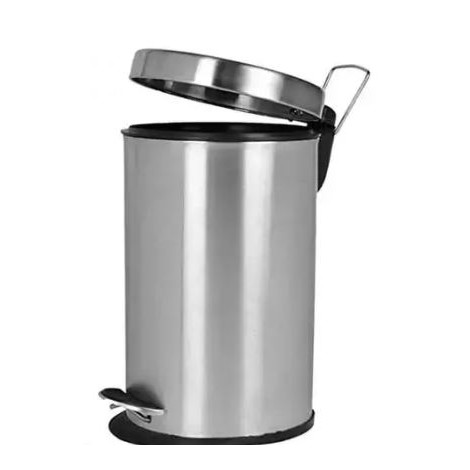 Stainless steel Small Pedal Dustbin for Kitchen with Plastic Bucket and Lid