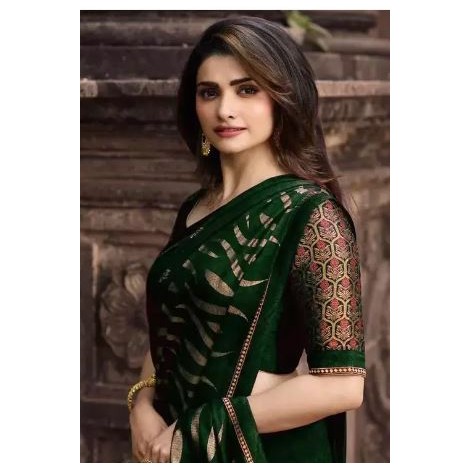 Women's banarasi cotton silk Saree with Jacquard Un-stitched blouse Piece.