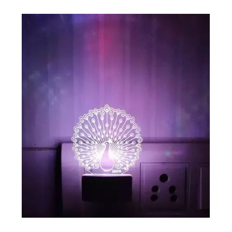 Peacock 3d Led Multi Color Changing Led Light Acrylic Night Lamp Corporate