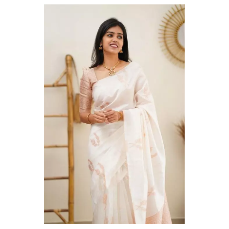 Soft Banarasi Silk Saree With Admirable Blouse Piece