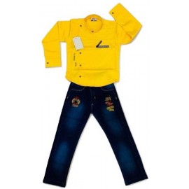 Boys Casual Shirt Jeans  (Yellow)