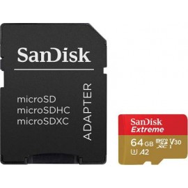SanDisk Extreme A2 64GB MicroSD Class3 160Mbps Memory Card  (With Adapter)