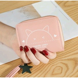 Trendy women's pink wallet