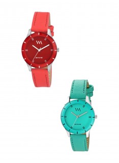Women Red and Green Analogue Watch