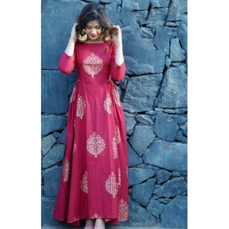 Printed long Anarkali Kurti