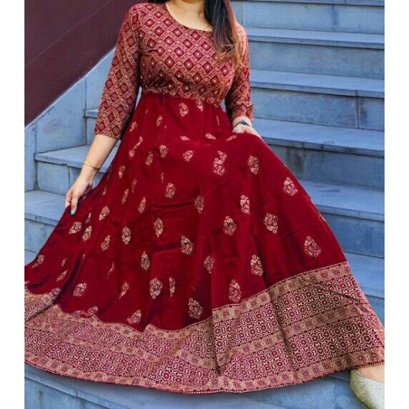 Printed Anarkali Kurti