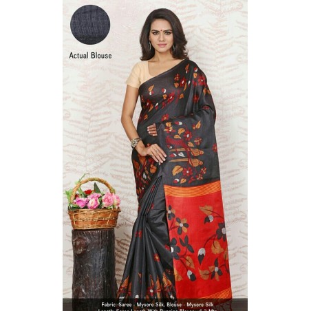 Mysore silk Printed Saree
