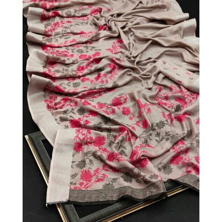 Linen Cotton Printed Saree