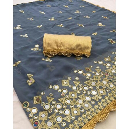 Marble Georgette saree