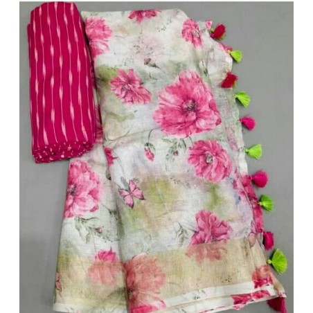 Linen Saree