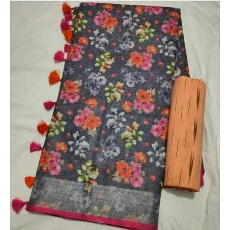 Linen Saree