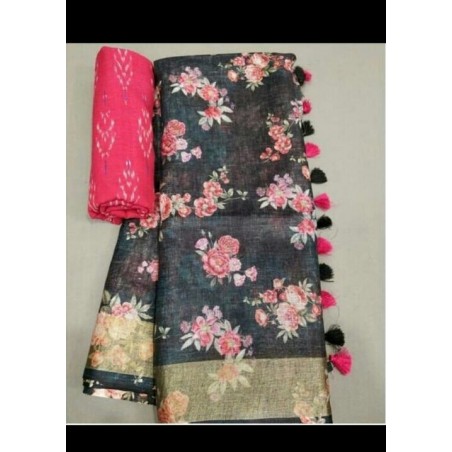 Linen Saree