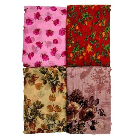 Fancy Daily Wear Casual Saree ( Pack of 4)