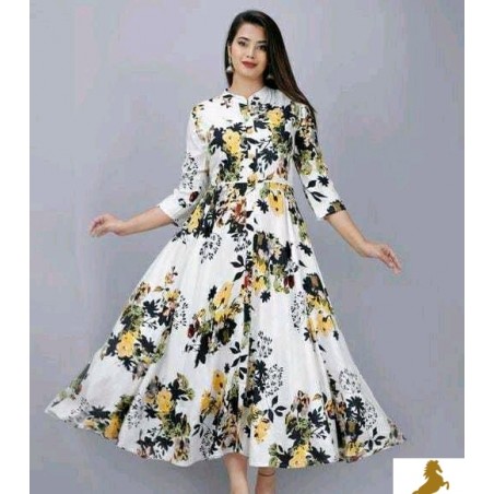 Rayon multi colour gown