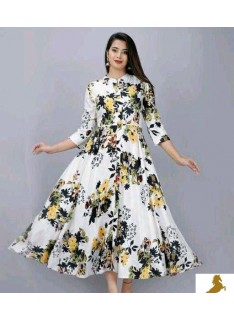Rayon multi colour gown