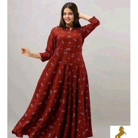 Rayon multi colour gown