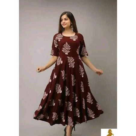 Rayon multi colour gown