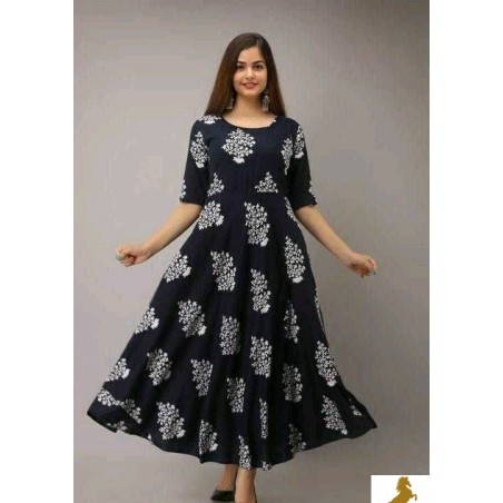 Rayon multi colour gown