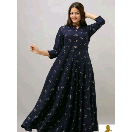 Rayon multi colour gown