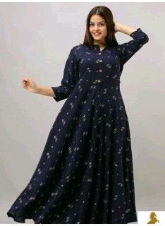 Rayon multi colour gown