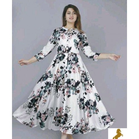 Rayon multi colour gown