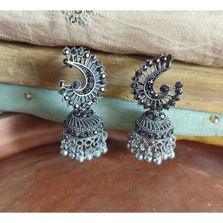 Oxidized Silver Earrings
