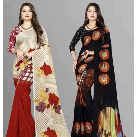 Set of 2 Georgette saree