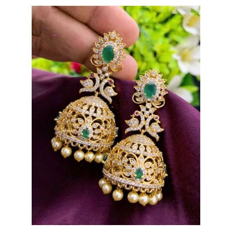 Brass Micro Test Product Wedding Jhumka Earrings at Rs 65/piece in Rajkot