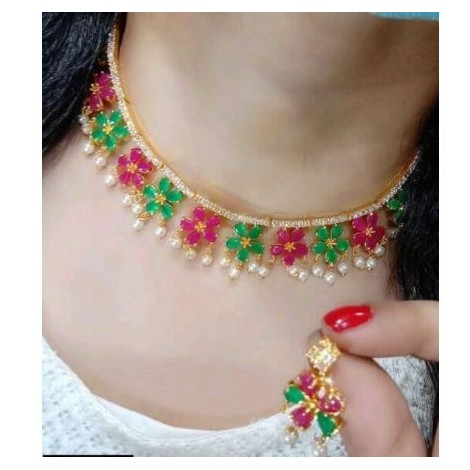 duballet red necklace set